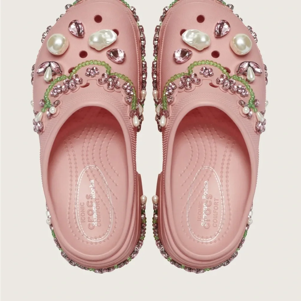 Simone Rocha Pink Embellished Mules - Picture 3 of 4